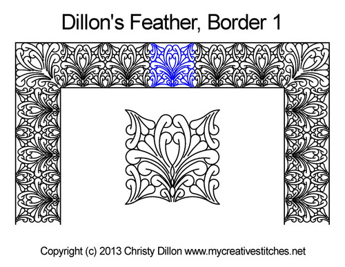 Dillon's feather border 1 quilting design