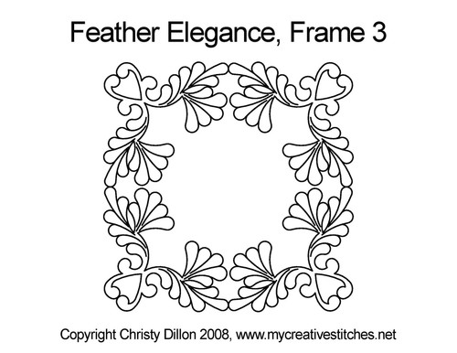 Feather Elegance Frame 3 quilt pattern