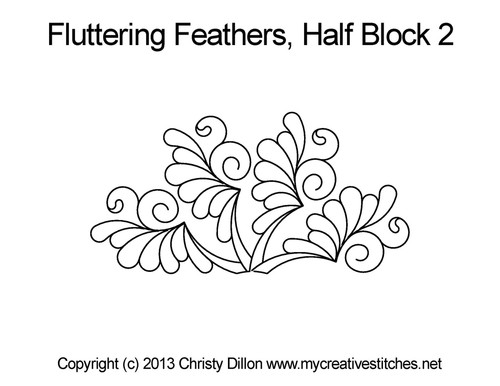 Fluttering feathers half block 2 quilt pattern