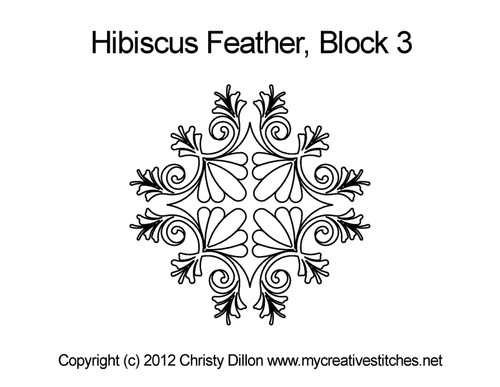 Hibiscus Feather Block 3