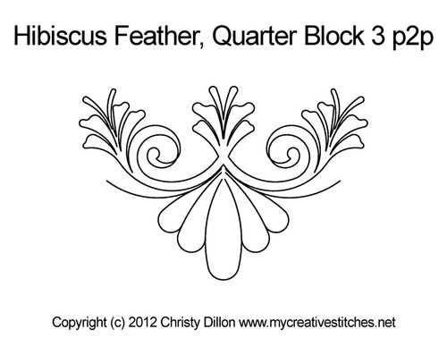 Hibiscus Feather, Quarter Block 3, Point-to-Point