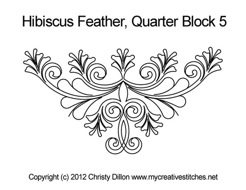 Hibiscus Feather Quarter Block 5
