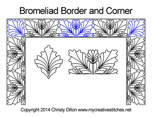 Bromeliad Border and Corner quilt design