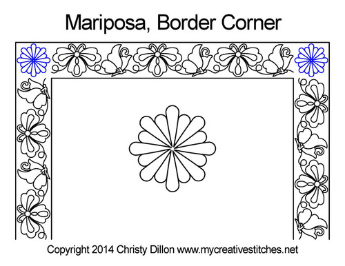 Mariposa Corner quilting design