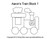 Aaron's Train, Block 1, novelty, kids, clouds, wheels, boys, car, tracks, bels, apple with worm, railroad crossing, tracks, alphabet,