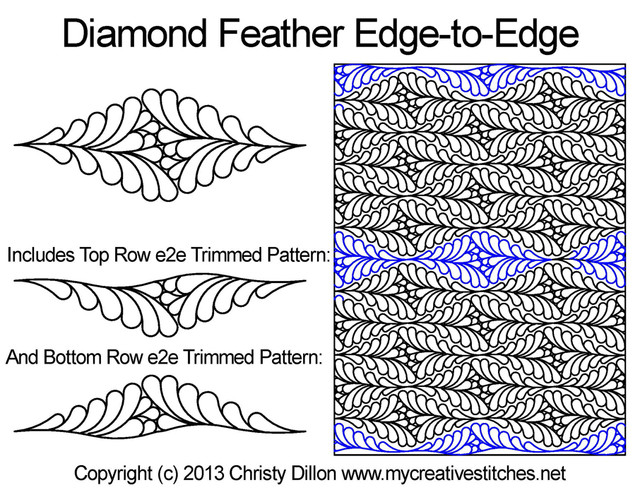 Computerized Quilting Diamond Magic Lines Edge-to-Edge