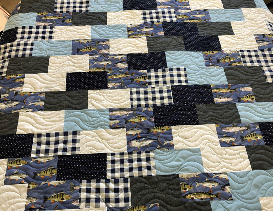 Computerized Quilting Pattern Gone Fishing Edge-to-Edge