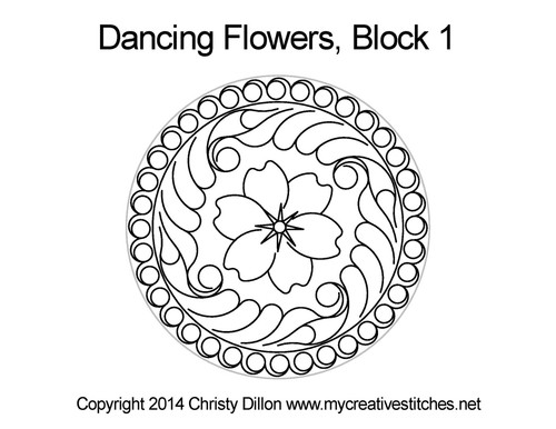Dancing Flowers Set 1 Block 1 - My Creative Stitches