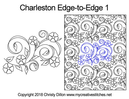 Computerized Quilting Pattern Charleston Edge-to-Edge 1