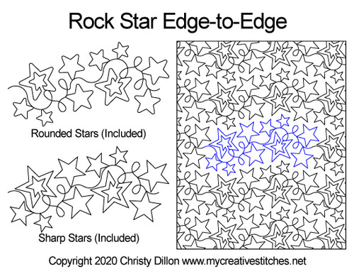 Computerized Quilting Pattern Rock Star Edge-to-Edge
