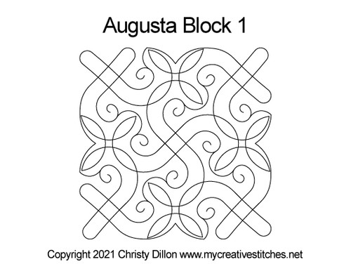 Computerized Quilting Pattern Augusta Block 1