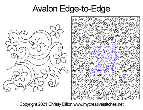 Computerized Quilting Pattern Avalon Edge-to-Edge