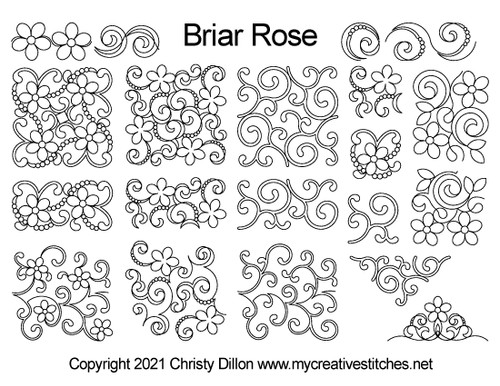 Computerized Quilting Pattern Briar Rose (May 2021 Mystery Set)