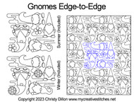 gnomes summer winter garden digital long-arm pantograph edge-to-edge