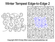 snowflake, winter, seasonal, Christmas, holly, swirls digital long-arm pantograph edge-to-edge