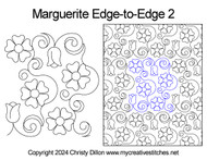 dainty flower, floral, swirl, bouquet, bountiful, spring digital pantograph for computerized long-arm quilting
