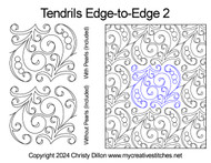 Pearls, swirls, curls, neutral, easy to use, quick to stitch digital long-arm pantograph for computerized long-arms