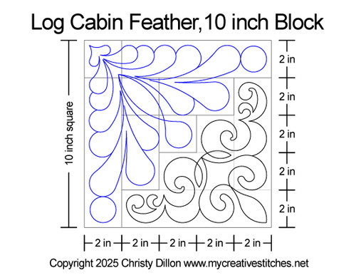 Log Cabin Ten Inch Block Feather