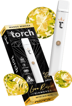 Torch Live Resin Diamonds 3G Disposable, mango mimosa, torch, live resin diamonds, 3G, disposable