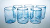 Turquoise handcrafted medium glasses made from recycled glass