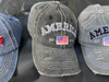 AMERICA Est 1776 USA Flag Worn Denim looking Ball Cap - Black