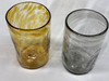 Amber and Smoke colors - hand blown drinking glass tumbler - size large