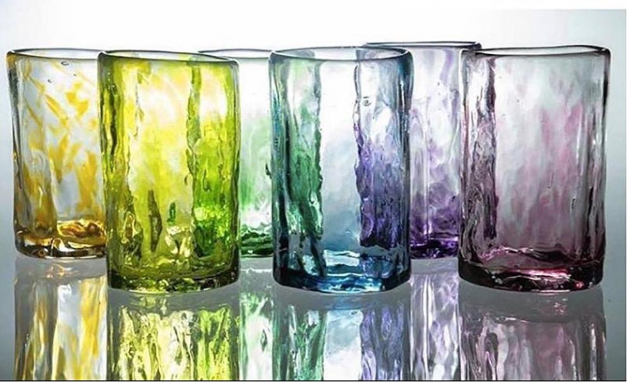 Colored Artisan Glassware From Oaxaca Mexico