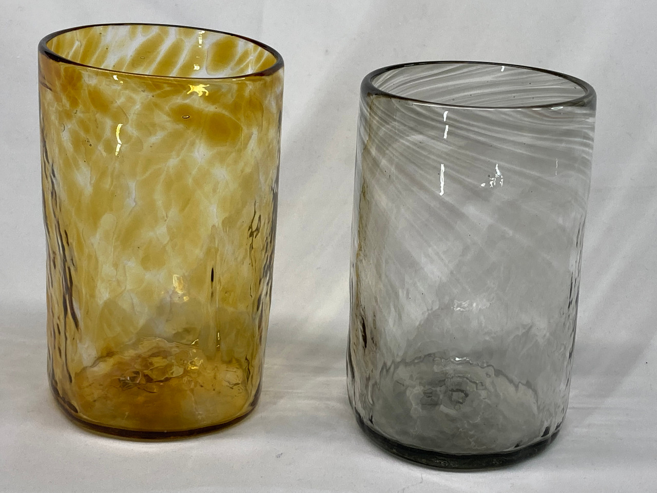 Hand Blown Drinking Glass Tumbler (Large) (Amber) Hardworking Products