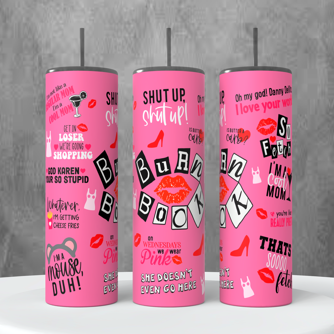 Mean Girls inspired Burn Book pink tumbler