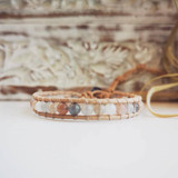 Gemstone Single Wrap Bracelet ~ Moonstone | Handmade in Victoria