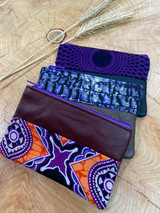 Coin Purse | Purple & Sparkle Patterns | Leather | 3"x 5" | Handmade in Kenya