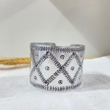 Cuff Metal Bracelet | Rhombus Silver | Handmade In Kenya