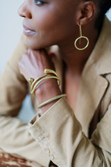 Hand-Hammered Bracelet | Nail Bangle | Gold Brass | Handmade in Kenya