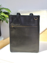 Genuine Leather Satchel/Laptop Bag/Briefcase for Women | Black | 12"x14" | Handmade in Kenya