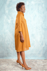 Shirt Dress | Cotton & Linen | Tan | Designed In Vancouver | Handmade In Kenya
