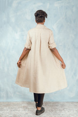 Shirt Dress | Linen | Sand | Designed In Vancouver | Handmade In Kenya