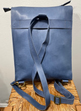 Leather Convertable Backpack Tote | Blue | Genuine Leather | Unisex | Handmade in Kenya