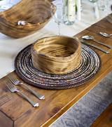 Rustic Live Edge Small Plate | Round | Jacaranda Wood | Handcrafted in Kenya