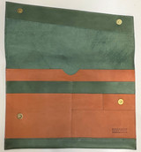 Leather Folio | Laptop Sleeve 15" | Forest Green and Red Brown | Handmade in Kenya