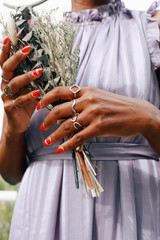 Hand-Hammered Ring | Thin Rough Diamond Stackable | Silver Brass | Handmade in Kenya