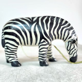 Soapstone Figurine | Zebra w/ Head Down - Large 6" | Handmade in Kenya