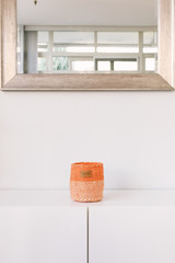 Kiondo Basket - Orange & White | 6" | Planter, Storage, Decor