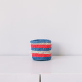 Kiondo Basket - Blue, Pink & White | 4" | Planter, Storage, Decor