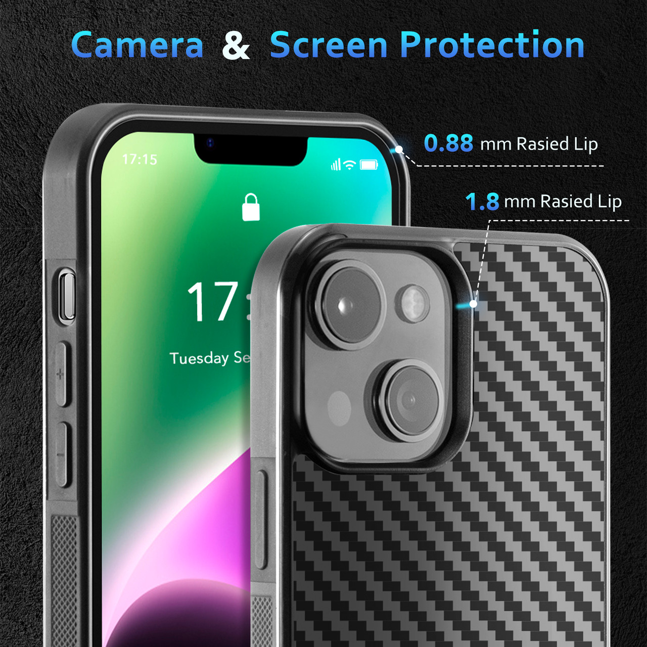 iPhone 14/14 Plus/14 Pro/14 Pro Max Carbon Fiber Phone Case