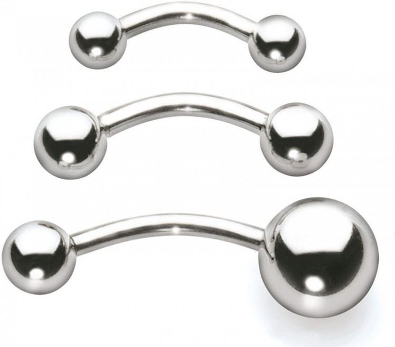 16g Stainless Steel Curved Barbell Externally Threaded