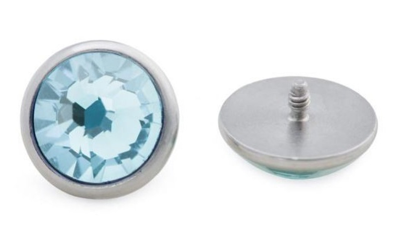 Jeweled Dermal Disc Tops - Stainless Steel