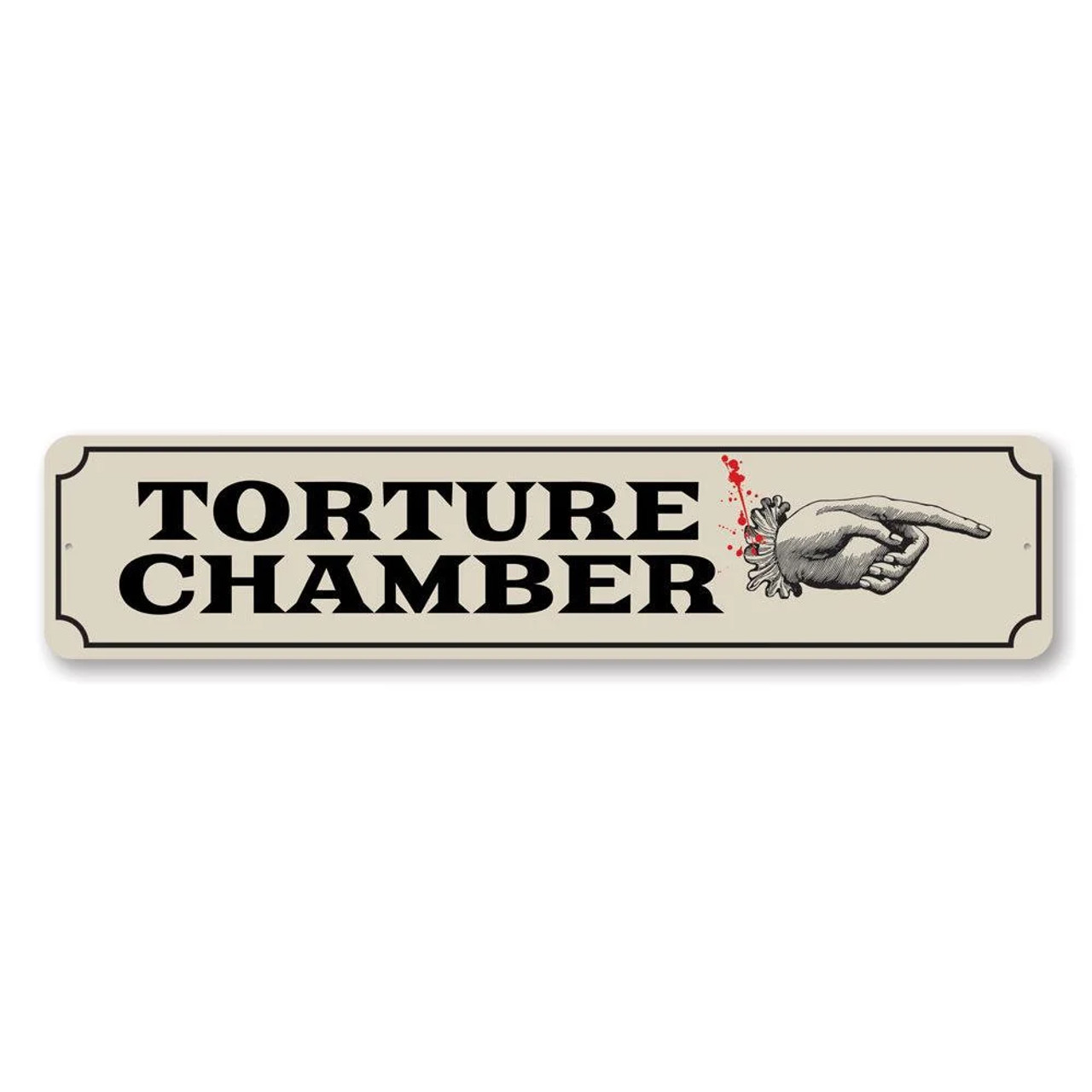 Tattoo Torture Chamber Aluminum Sign, 4" x 18"