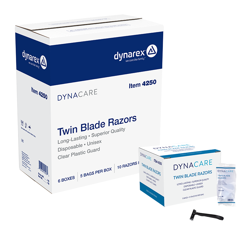 Dynarex Twin Blade Razors, 50/Bx, 300/cs