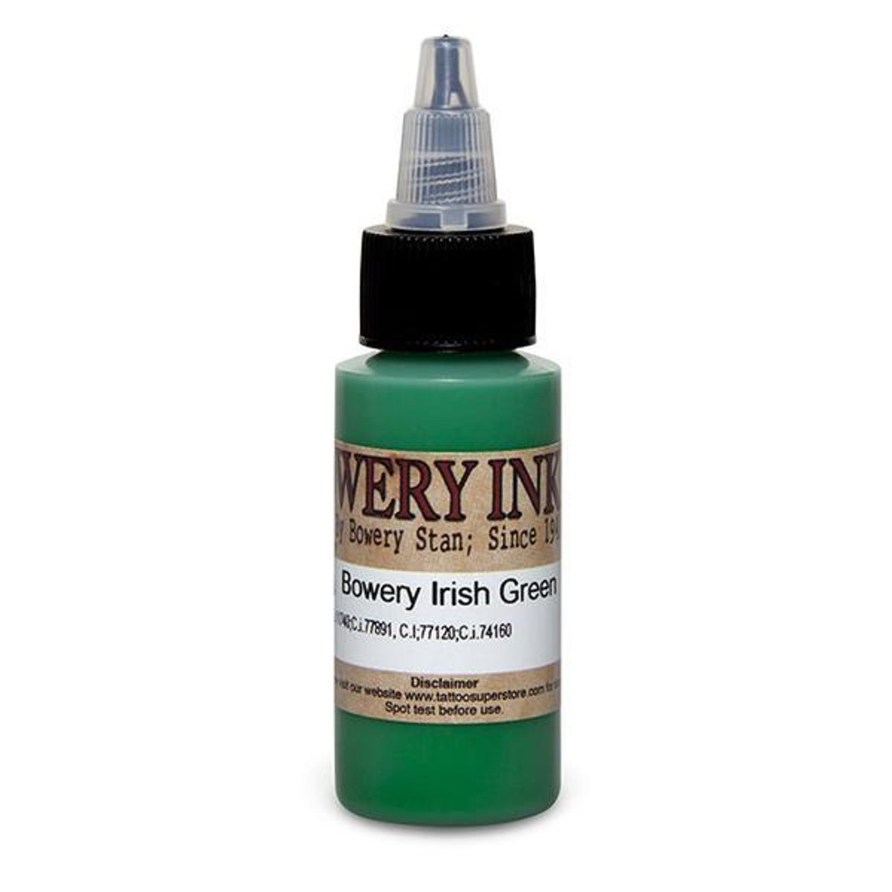 Intenze Bowery Ink Irish Green, 1oz. by Bowery Stan Moskowitz Exp 2/28/26