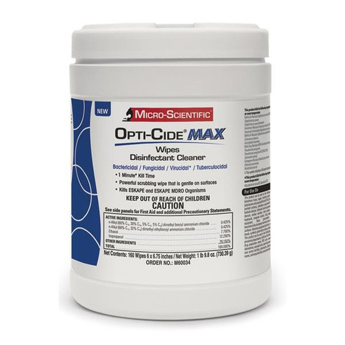 Micro-Scientific Opti-Cide MAX Surface Disinfectant Wipes - 1 MINUTE KILL TIME